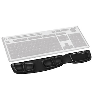 Fellowes Health-V Reposamuñecas de gel con canal para teclado, negro