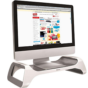 Fellowes I-Spire Soporte de monitor, plástico ABS, blanco y gris Fellowes I-Spire Soporte de monitor, plástico ABS, blanco y gris