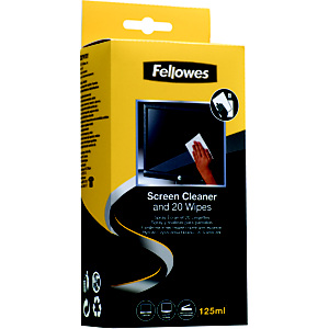 Fellowes Kit Soluzione detergente e Salviette per schermo Fellowes Kit Soluzione detergente e Salviette per schermo