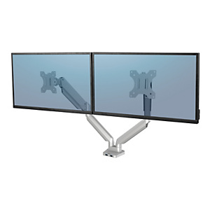 Fellowes Platinum Series Brazo para monitor doble horizontal, amortiguación a gas, con 2 puertos USB-A, hasta 32 pulgadas, hasta 8 Kg, plateado, 8056501 Fellowes Platinum Series Brazo para monitor doble horizontal, amortiguación a gas, con 2 puertos USB-A, hasta 32 pulgadas, hasta 8 Kg, plateado, 8056501