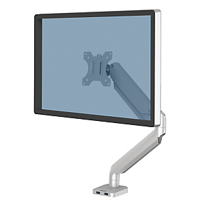 Fellowes Platinum Series Brazo para monitor individual, amortiguación a gas, con 2 puertos USB-A, hasta 32 pulgadas, hasta 8 Kg, plateado, 8056401 Fellowes Platinum Series Brazo para monitor individual, amortiguación a gas, con 2 puertos USB-A, hasta 32 pulgadas, hasta 8 Kg, plateado, 8056401