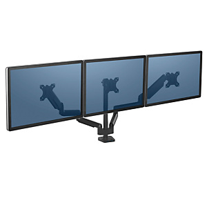 Fellowes Platinum Series Supporto triplo per monitor, Alluminio, Meccanismo di molle a gas, Fino a 27" Fellowes Platinum Series Supporto triplo per monitor, Alluminio, Meccanismo di molle a gas, Fino a 27"