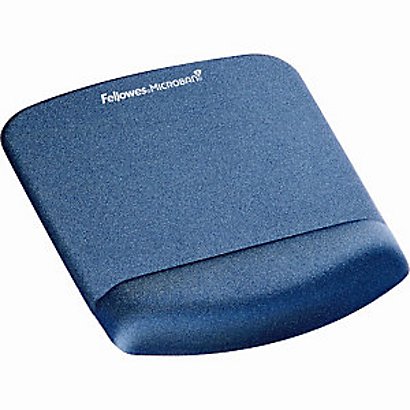 Fellowes PlushTouch - Tapis de souris ergonomique - Repose-poignet intégré - Bleu