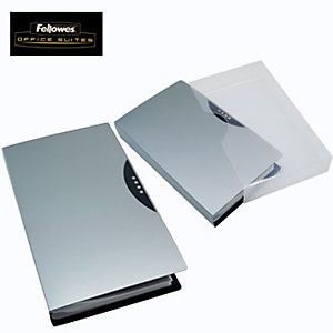 Fellowes Portabiglietti da visita con custodia - Colore silver - 240 biglietti Fellowes Portabiglietti da visita con custodia - Colore silver - 240 biglietti