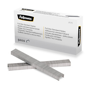 FELLOWES Punti metallici per cucitrice passo 26/6, Striscia completa (confezione 5.000 pezzi) FELLOWES Punti metallici per cucitrice passo 26/6, Striscia completa (confezione 5.000 pezzi)