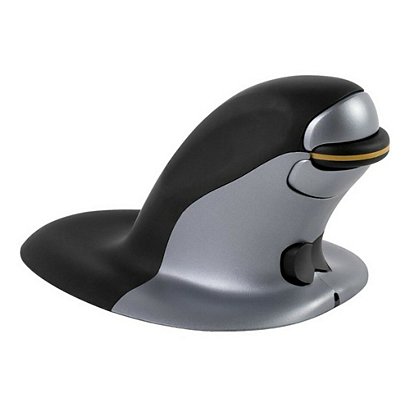 Fellowes Souris verticale Penguin sans fil taille Médium - Noir / Argent - 1