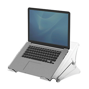 Fellowes Support pour ordinateur portable Clarity, réglable en hauteur, en acrylique transparent Fellowes Support pour ordinateur portable Clarity, réglable en hauteur, en acrylique transparent
