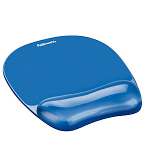 Fellowes Tappetino mouse con poggiapolsi in gel "Crystal" - blu