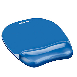 Fellowes Tappetino mouse con poggiapolsi in gel "Crystal" - blu Fellowes Tappetino mouse con poggiapolsi in gel "Crystal" - blu
