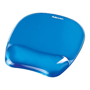 FELLOWES Tappetino mouse con poggiapolsi in gel Crystal, Blu