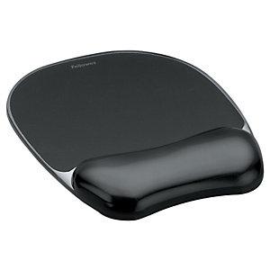 FELLOWES Tappetino mouse con poggiapolsi in gel Crystal, Nero