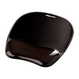 FELLOWES Tappetino mouse con poggiapolsi in gel Crystal, Nero
