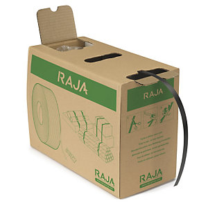 Feuillard polypropyl?ne 97% recycle en boîte distributrice RAJA 12 mm x 600 m