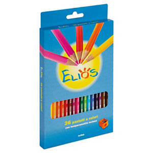 FILA Elios Pastelli colorati con temperamatite, Colori assortiti (confezione 36 pezzi)