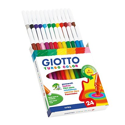 FILA Pennarelli Giotto Turbo Color - Colori assortiti (confezione 24  pezzi) - Pennarelli