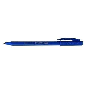 FILA Tratto Bolígrafo de punta de bola, punta mediana de 1 mm, cuerpo translúcido, salida de la punta mediante rotación del capuchón, tinta azul