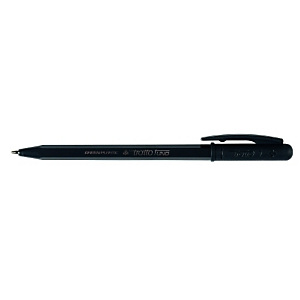 FILA Tratto Bolígrafo de punta de bola, punta mediana de 1 mm, cuerpo translúcido, salida de la punta mediante rotación del capuchón, tinta negra