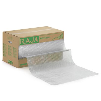 Film bulles Ø 10 mm prédécoupé en boîte distributrice RAJA, 80% recyclé, 75 cm x 50 m - 1