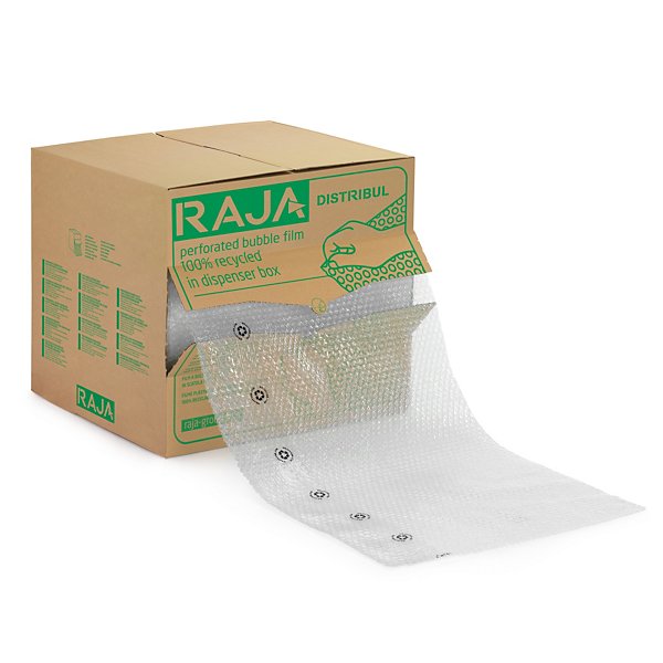 Film bulles recyclé prédécoupé ⌀ 10 mm en boîte distributrice RAJA 50 cm x 50 m - 3