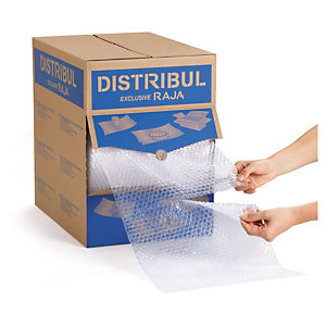 Film plástico de burbujas precortado en caja distribuidora DISTRIBUL