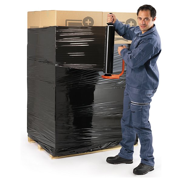 Film étirable manuel cast noir opaque RAJA 23 microns 300 m - 4