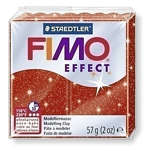 FIMO Effect Pasta Modelar, Rojo Purpurina 57 gr.
