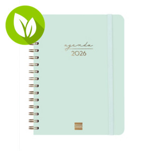 FINOCAM Alma E10 Agenda semana-vista horizontal, 2026, 155 x 212 mm, castellano, color menta FINOCAM Alma E10 Agenda semana-vista horizontal, 2026, 155 x 212 mm, castellano, color menta