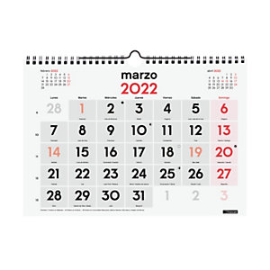 FINOCAM Calendario anual de pared 2022, números grandes, 300 x 210 mm, castellano