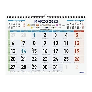 FINOCAM Calendario anual de pared 2023, Color, mes vista, Mixto L, 430 x 310 mm, castellano