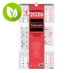 FINOCAM Calendario anual de pared 2026 con 3 meses a la vista, mes en curso con espacio diario para anotaciones y mes anterior y posterior con números grande, 236 x 430 mm, castellano FINOCAM Calendario anual de pared 2026 con 3 meses a la vista, mes en curso con espacio diario para anotaciones y mes anterior y posterior con números grande, 236 x 430 mm, castellano