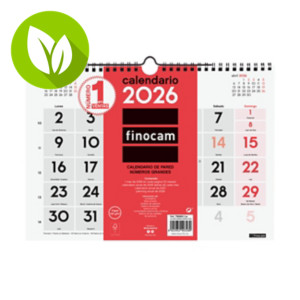 FINOCAM Calendario anual de pared 2026, números grandes, 300 x 210 mm, castellano FINOCAM Calendario anual de pared 2026, números grandes, 300 x 210 mm, castellano