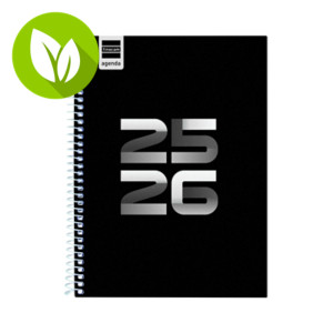 FINOCAM Cool Agenda escolar para secundaria semana-vista horizontal curso 2025-26 tamaño 4º castellano, negro FINOCAM Cool Agenda escolar para secundaria semana-vista horizontal curso 2025-26 tamaño 4º castellano, negro
