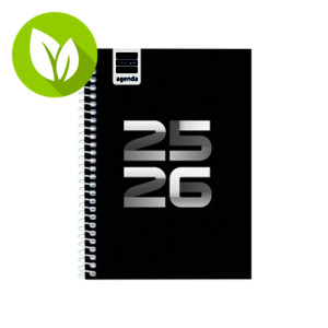 FINOCAM Cool Agenda escolar para secundaria semana-vista horizontal curso 2025-26 tamaño 8º castellano, negro FINOCAM Cool Agenda escolar para secundaria semana-vista horizontal curso 2025-26 tamaño 8º castellano, negro