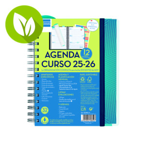 FINOCAM Magistral Agenda escolar personalizable del Docente Semana-vista Horizontal curso 2025-26 tamaño 4º, castellano, azul FINOCAM Magistral Agenda escolar personalizable del Docente Semana-vista Horizontal curso 2025-26 tamaño 4º, castellano, azul