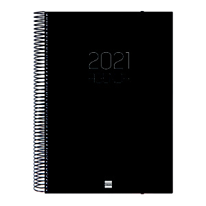 FINOCAM Opaque E40 Agenda día-página 2021, 210 x 297 mm, castellano, negro FINOCAM Opaque E40 Agenda día-página 2021, 210 x 297 mm, castellano, negro