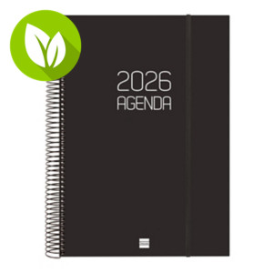 FINOCAM Opaque E40 Agenda día-página 2026, 210 x 297 mm, castellano, negro FINOCAM Opaque E40 Agenda día-página 2026, 210 x 297 mm, castellano, negro