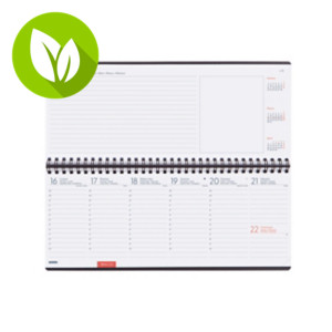 FINOCAM Planificador-Agenda de sobremesa, espiral, notas, 2026, semana vista, 290 x 116 mm, castellano, gris FINOCAM Planificador-Agenda de sobremesa, espiral, notas, 2026, semana vista, 290 x 116 mm, castellano, gris