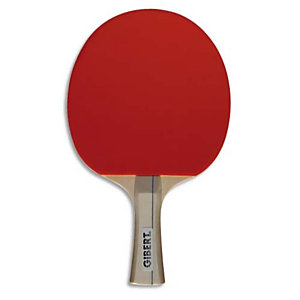 FIRST LOISIR Raquette tennis de table bois 5 plis revêtement caoutchouc sur mousse manche ergonomique