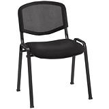 First Tex Silla apilable, malla y tela, estructura metálica, negro First Tex Silla apilable, malla y tela, estructura metálica, negro