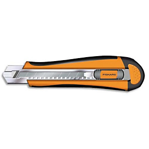 FISKARS Cutter professionnel - lame 18mm - Bouton de déblocage - Matière anti-glisse - Rail métallique FISKARS Cutter professionnel - lame 18mm - Bouton de déblocage - Matière anti-glisse - Rail métallique
