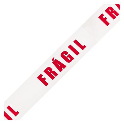 Fita adesiva de PVC fundo branco com mensagem "FRÁGIL" 50mm x 66m - 1