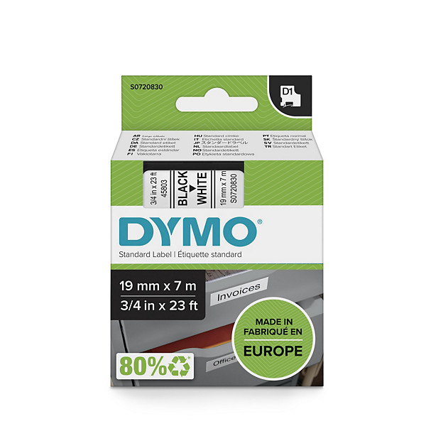 Fitas adesivas DYMO D1 amarelas com 19mm de largura - 1