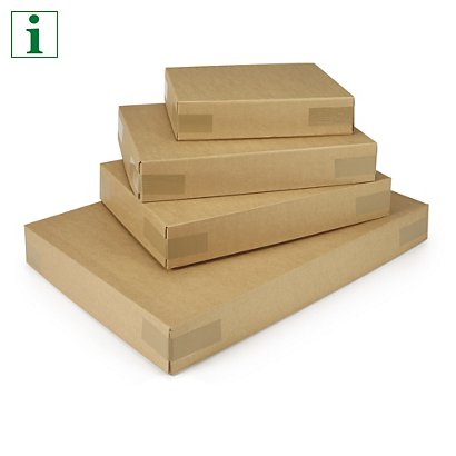 Five panel wrap flat cardboard boxes, 914x610x100mm