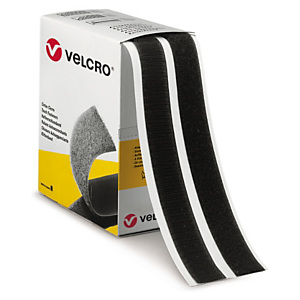 Fixation adhésive VELCRO pour charges légères en boîte distributrice ruban noir 3 mm