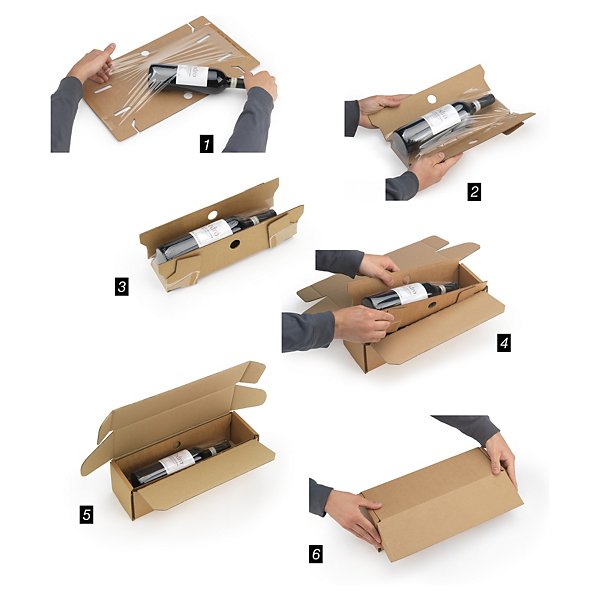 Flesverpakking met geïntegreerde foliebescherming 36,7 x 22,4 x 11,6 cm - 2