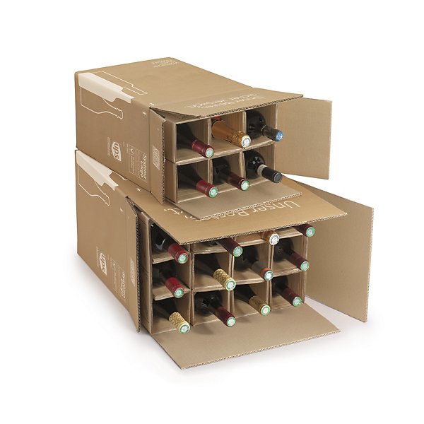 Flesverpakking met versterkte vakverdeling 75 cl - 3