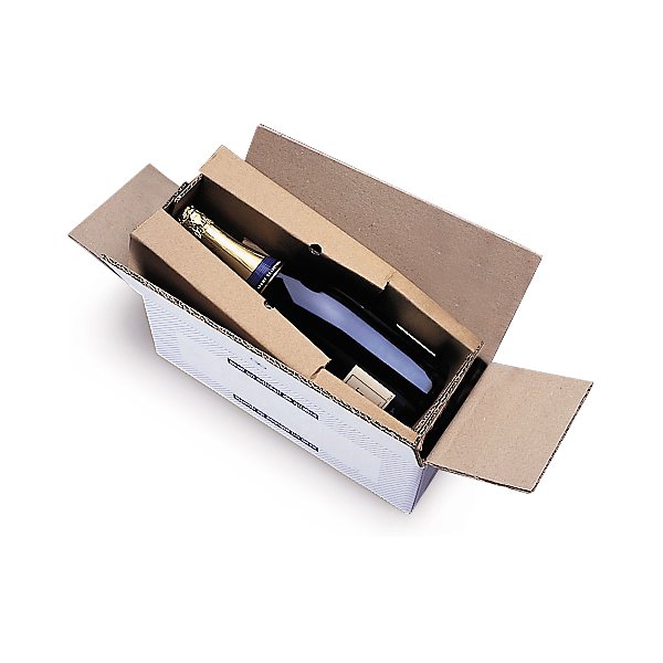 Flesverzenddoos met bescherming voor 1 fles van 75 cl - 2