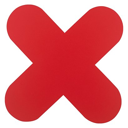 Floor signal marker, centre pallet position cross, red, pack of 10 - 1