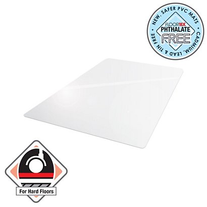 Floortex Cleartex® AdvantageMat Tappeto protettivo salvapavimento anti-microbico, PVC 100% riciclabile, Rettangolare, 1200 mm x 1500 mm, Trasparente - 1