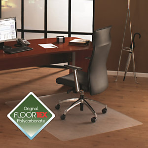 Floortex Cleartex® Cleartex Ultimat Alfombrilla protectora para sillas hecha de policarbonato para suelos duros, rectangular, 120 x 150 cm, transparente
